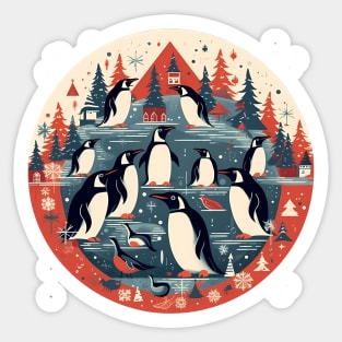 Penguin in Ornmament, Love Penguins Sticker